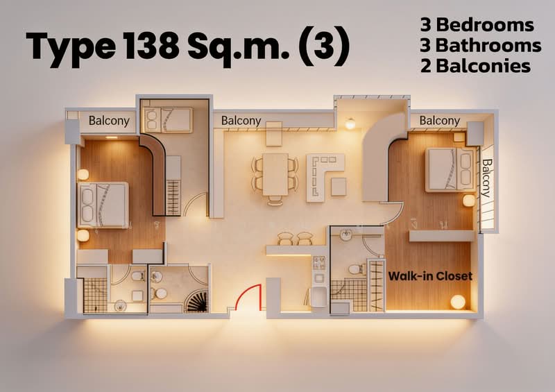 The Fourwings Residence, Bangkok, 335 Srinakarin, Hua Mak, Bang Kapi, Bangkok, 3 Bedrooms, 140 sqm, Condo For Rent, by คุณรวีวรรณ อู่เงิน, 10218566 - DDproperty.com