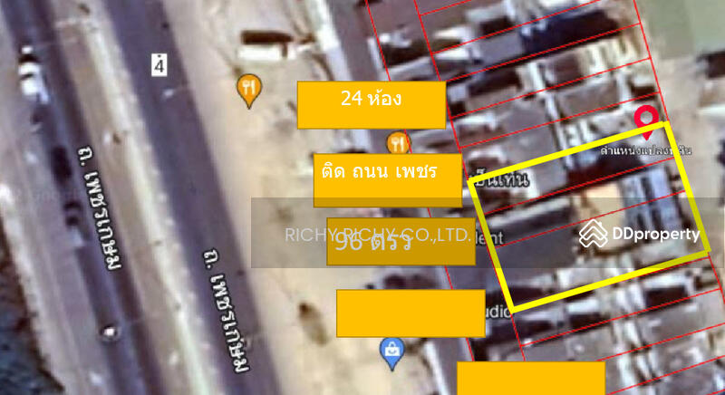 For Sale - Hotel for Sales Huahin right on Main Road Pechkasem Road.509 sqw, Prachuap Khiri Khan