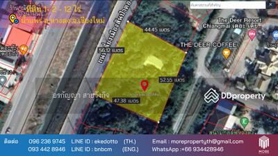 ขาย - รหัสทรัพย์ 080LS ขายที่ดินเชียงใหม่ 1- 2 - 12 ไร่ ติดถนนหลัก ชลประทาน น้ำแพร่ อ.หางดง จ.เชียงใหม่, เชียงใหม่