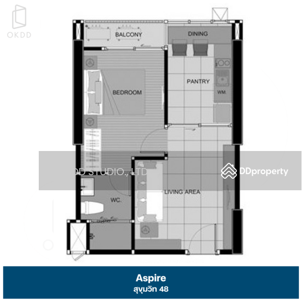 Aspire Sukhumvit 48 : แอสปาย สุขุมวิท 48, กรุงเทพ, ซอยสุขุมวิท 48 ถนนสุขุมวิท แขวงพระโขนง เขตคลองเตย กรุงเทพมหานคร, พระโขนง, คลองเตย, กรุงเทพ, 38 ตร.ม., คอนโด ขาย, โดย OKDD STUDIO Co., Ltd., 10792882 - DDproperty.com