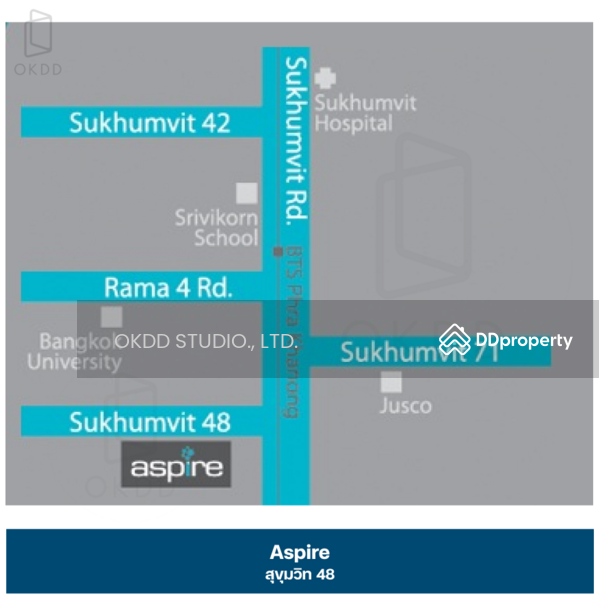 Aspire Sukhumvit 48, Bangkok, Sukhumvit Road, Phra Kanong, Khlong Toei, Bangkok, 1 Bedroom, 38 sqm, Condo For Sale, by OKDD STUDIO Co., Ltd., 10792882 - DDproperty.com
