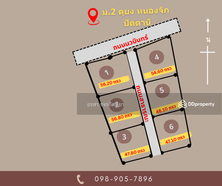 ขาย - ที่ดินราคาถูก ใกล้ ที่ว่าการอำเภอหนองจิก, ปัตตานี