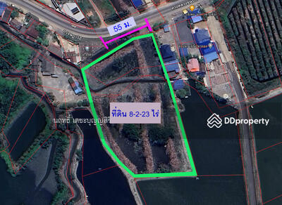 ขาย - ที่ดิน 8-2-23 ไร่ ติดถนนเจษฏาวิถี ใกล้วัดเจษฏาราม, สมุทรสาคร