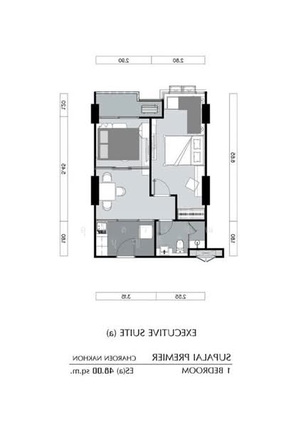 Supalai Premier Charoen Nakhon, Bangkok, Lat Ya Road, Khlong San, Khlong San, Bangkok, 2 Bedrooms, 50 sqm, Condo For Rent, by Ulaiwan Boonsiri, 11074160 - DDproperty.com