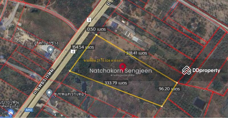 ขาย - ขายที่ดิน 25 ไร่ 126 ตารางวา ถนนเพชรเกษม ต.ห้วยทราบ อ.เมือง จ.ประจวบคีรีขันธ์, ประจวบคีรีขันธ์