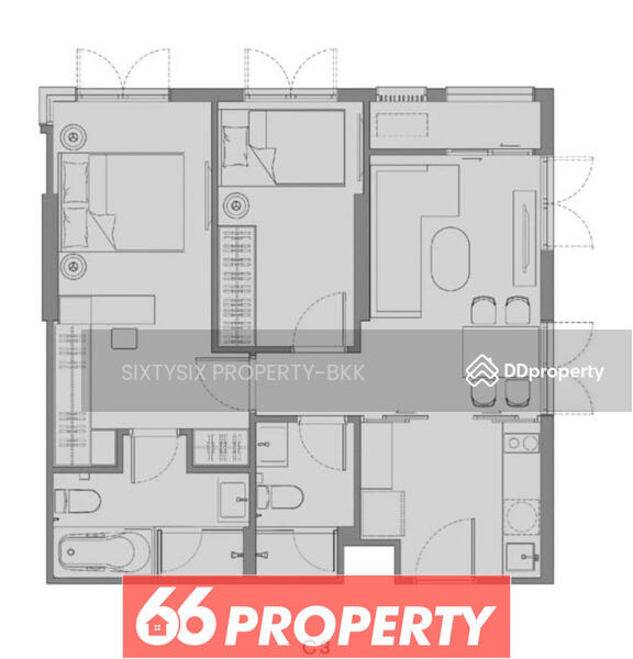 Chapter Thonglor 25, Bangkok, Soi Thonglor 25, Sukhumvit Road, Khlong Tan Nua, Watthana, Bangkok, 2 Bedrooms, 57 sqm, Condo For Rent, by SIXTYSIX PROPERTY-BKK, 11164979 - DDproperty.com