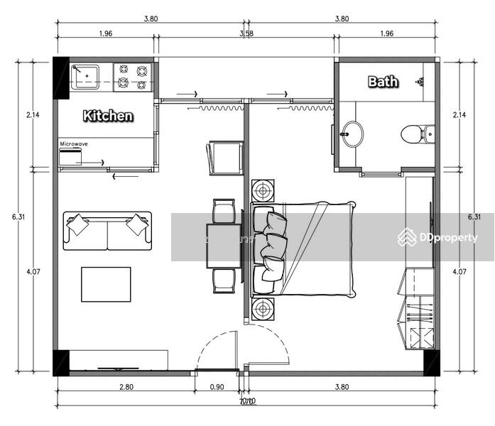 One bedroom layout.