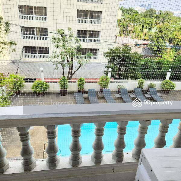 View from the balcony, Pool view.