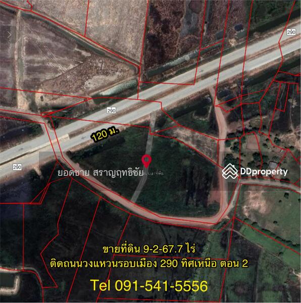 ขายที่ดิน 9-2-67.7 ไร่ ติดถนนวงแหวนรอบเมือง 290 ทิศเหนือ ตอน2 โคราช ติดถนน 2 ด้าน ไร่ละ 1.8 ล้านบาท, นครราชสีมา, ถนนวงแหวนรอบเมือง 290 ทิศเหนือ ตอน2, กำปัง, โนนไทย, นครราชสีมา, 15,471 ตร.ม., ที่ดิน ขาย, โดย ยอดชาย สราญฤทธิชัย, 11254065 - DDproperty.com