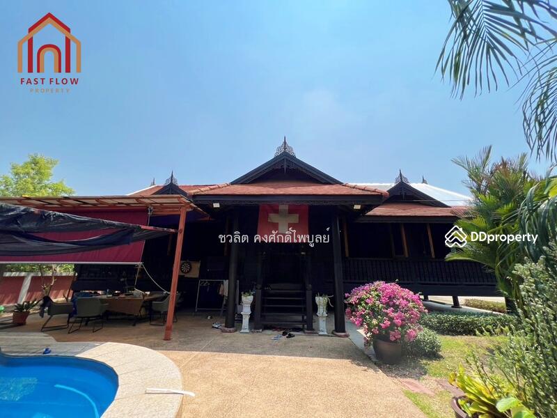 For Sale - Thai house for sale Pinehurst Rangsit golf course village, golden teak hous, Pathum Thani