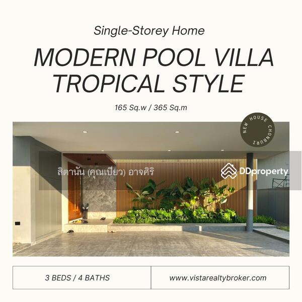 Modern Pool Villa Tropical Style. Thung Klom Tan Man 8, Pattaya, Chon Buri (Pattaya), Nong Pru, Bang Lamung (Pattaya), Chon Buri (Pattaya), 3 Bedrooms, 365 sqm, Single Detached House For Sale, by สิตานัน (คุณเปียว) อาจศิริ, 11334001 - DDproperty.com