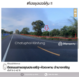 ขาย - ที่ดิน ติดถนนสายอรุณประเสริฐ-หัวตะพาน,อำนาจเจริญ, อำนาจเจริญ