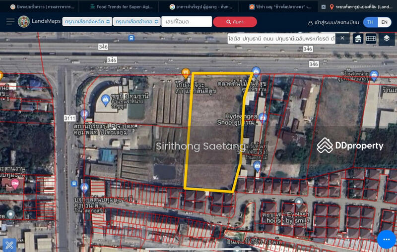 ที่ดินให้เช่า 6 ไร่เศษ ติดถนน 346 (รังสิต-ปทุมธานี) หน้ากว้าง 70 เมตร ใกล้แยกสันติสุข เมืองปทุมธานี, ปทุมธานี, ติดถนน 346 (รังสิต-ปทุมธานี), บางปรอก, เมืองปทุมธานี, ปทุมธานี, 10,424 ตร.ม., Land ให้เช่า, โดย Sirithong Saetang, 11430380 - DDproperty.com