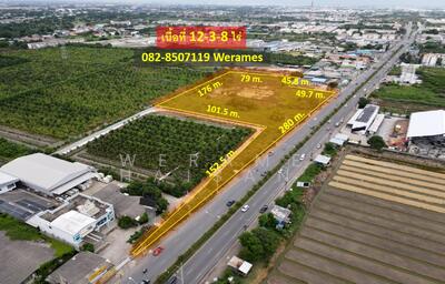 ขาย - ขาย ที่ดิน กระทุ่มแบน จ.สมุทรสาคร (เหมาะทำการค้า) 12-3-8 ไร่ หน้ากว้างติดถนนใหญ่ 280 m. ถนน 6 m., สมุทรสาคร