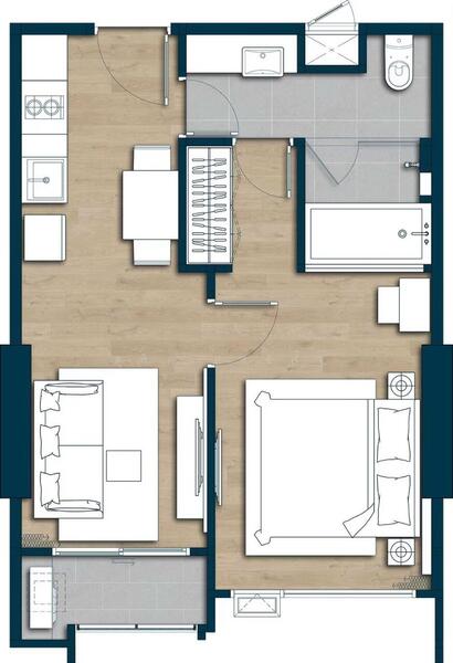 Keen Centre Sriracha, Chon Buri (Pattaya), 95/5 Sukhumvit Rd, Si Racha, Si Racha, Chon Buri (Pattaya), 1 Bedroom, 42 sqm, Condo For Rent, by Dusit Saengfa, 11527080 - DDproperty.com
