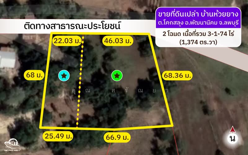 ที่ดินโคกสลุง, ลพบุรี, โคกสลุง, พัฒนานิคม, ลพบุรี, 5,496 ตร.ม., ที่ดิน ขาย, โดย ศรัณยา เศรษฐ์สันติพงศ์, 11550992 - DDproperty.com