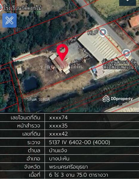 ขาย - ขาย/เช่า โกดัง,โรงงาน อยุธยา พร้อมใบอนุญาต ร.ง4 พื้นที่ 6-3-75 ตร.ว. สูงกว่าถนน 2 เมตร ต.หันสัง, พระนครศรีอยุธยา