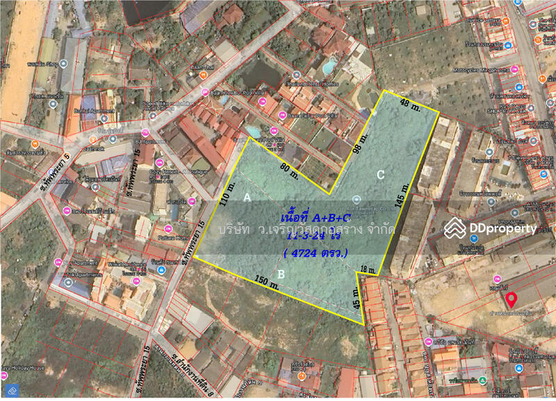 For Sale - ขายที่ดินพัทยา 12 ไร่ ถนนทัพพะยาซอย15ใกล้ทะเลเขาพระตำหนักเหมาะโครงการโรงแรม รีสอร์ท พูลวิลล่ามีระดับ, Chon Buri
