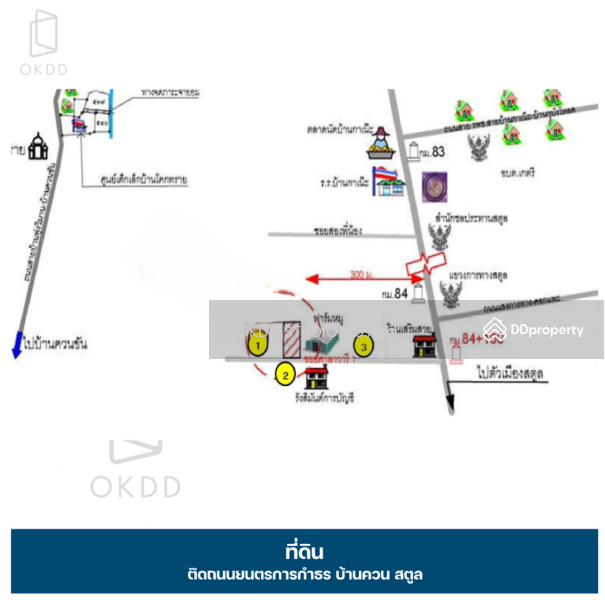 ขาย - ที่ดินติดถนนยนตรการกำธร บ้านควน,สตูล, สตูล