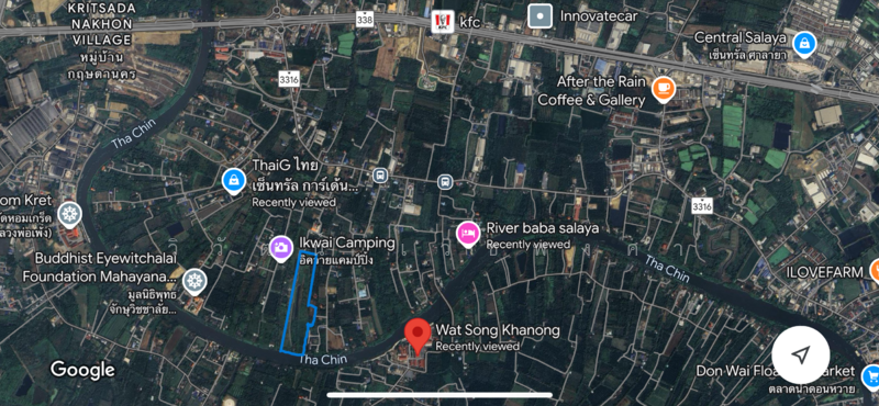 Land for sale next to the Tha Chin River (Sam Phran) 50,475 sq.m., Nakhon Pathom, Throng Khanong, Sam Phran, Nakhon Pathom, , 51,275 sqm, Land For Sale, by วิวัฒน์ เวชพงศา, 11603382 - DDproperty.com
