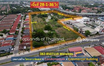 ขาย - ขาย ที่ดิน มีนบุรี ผังสีส้ม ทำได้ทั้งที่อยู่อาศัย และทำเลค้าขาย เนื้อที่ 28-1-36 ไร่ ถนนกว้าง 35 m., กรุงเทพ