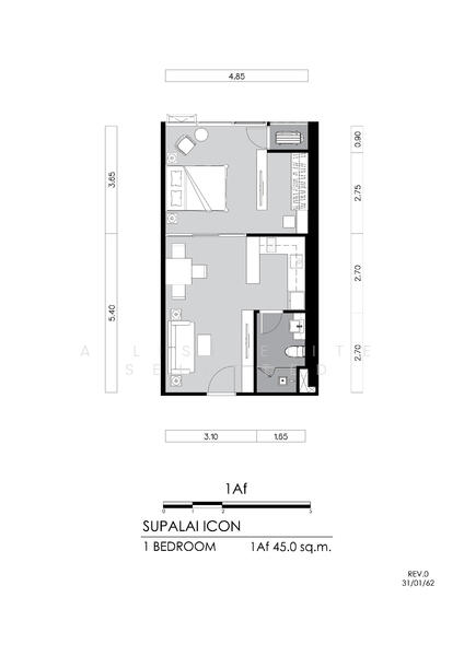 Supalai Icon Sathorn, Bangkok, Sathorn Tai Road, Thung Maha Mek, Sathon, Bangkok, 1 Bedroom, 44 sqm, Condo For Sale, by A LIST ELITE SELECTED, 11647517 - DDproperty.com