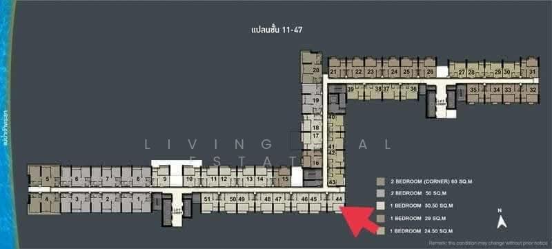 The Politan Rive, Nonthaburi, Soi Nontaburi 15, Bang Kra So, Muang Nonthaburi, Nonthaburi, 1 Bedroom, 31 sqm, Condo For Sale, by Living Real Estates, 11651140 - DDproperty.com