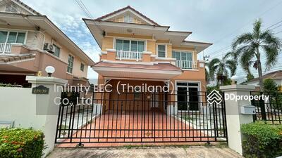 ขาย - ขายและให้เช่าบ้านเดี่ยวหลังใหญ่ พร้อมพื้นที่สวน น้ำไม่ท่วม หมู่บ้านแกรนด์มณีรินทร์ ศรีราชา, ชลบุรี