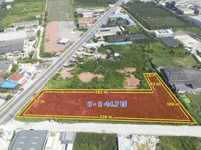ขาย - ที่ดิน 8-2-14.7 ไร่ ถนน บ้านแพร้ว - พระประโทน สมุทรสาคร แปลงสวย, สมุทรสาคร
