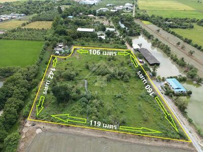 ขาย - ที่ดินเปล่า 11-2-90 ไร่ ติดถนน ไทรน้อย - ลาดบัวหลวง ใกล้โรงงานเบียร์ไฮเนเก้น, นนทบุรี