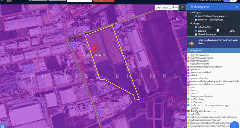 ขาย - ขายที่ดินผังม่วง วัดบัวโรย บางเสาธง สมุทรปราการ, สมุทรปราการ