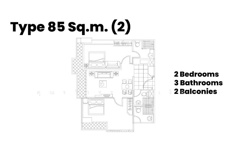 The Fourwings Residence, Bangkok, 335 Srinakarin, Hua Mak, Bang Kapi, Bangkok, 2 Bedrooms, 85 sqm, Condo For Rent, by คุณรวีวรรณ อู่เงิน, 11686121 - DDproperty.com