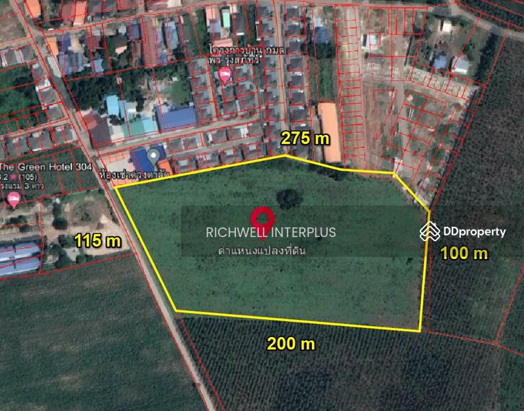 For Sale - Land for sale in Tha Tum, purple, next to concrete road, area 17 rai, behind Industrial Estate 304, Prachin Buri