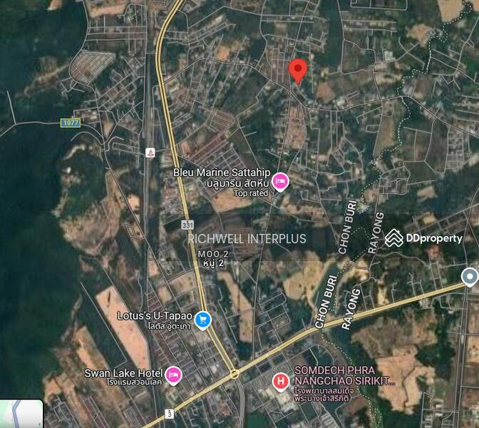 For Sale - Land for sale in Sattahip, Soi Sala Daeng, 3 sides of the road, area 125 sq m., Chon Buri