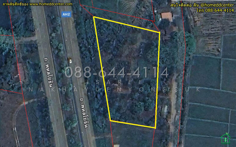 ที่ดินเปล่า ติด พหลโยธิน พาน เชียงราย ใกล้วัดร่องขุ่น Land on Main Phahonyothin,Phan, Chiang Rai, 