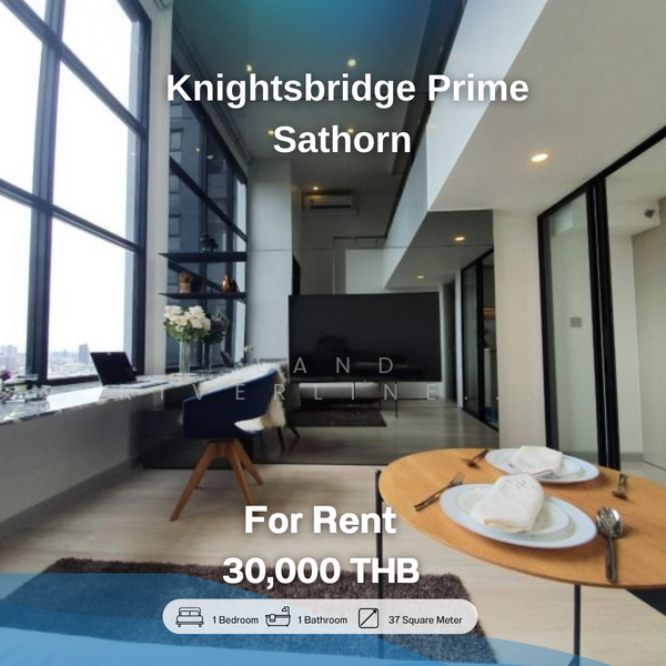 Knightsbridge Prime Sathorn, Bangkok, 599 Naradhiwas Rajanagarindra Road, Thung Maha Mek, Sathon, Bangkok, 1 Bedroom, 37 sqm, Condo For Rent, by Land Riverline Real Estate, 11709274 - DDproperty.com