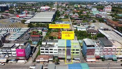 ขาย - ขาย ตึกแถว 4 ชั้น พร้อมที่ดินด้านหลัง 120 ตรวา ติดถนนใหญ่ เทพคุณากร ไปวัดหลวงพ่อโสธรเพียง 5 นาที, ฉะเชิงเทรา