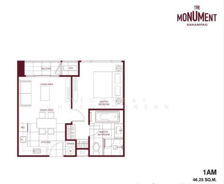 The Monument Sanampao, Bangkok, 933 Phahonyothin Rd, Samsen Nai, Phaya Thai, Bangkok, 1 Bedroom, 46 sqm, Condo For Rent, by Techatat Chosoongnern, 11738760 - DDproperty.com