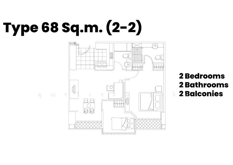The Fourwings Residence, Bangkok, 335 Srinakarin, Hua Mak, Bang Kapi, Bangkok, 2 Bedrooms, 68 sqm, Condo For Rent, by คุณรวีวรรณ อู่เงิน, 11764069 - DDproperty.com