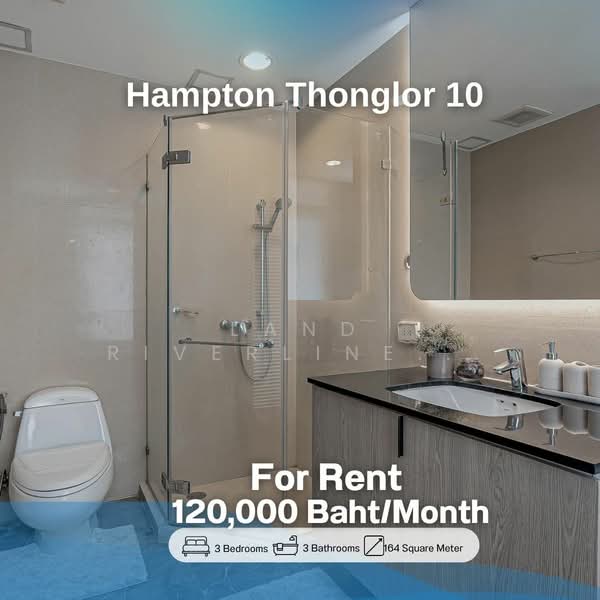 Hampton Thonglor 10, Bangkok, 324 Soi Thonglor 10, Sukhumvit Road, Khlong Tan Nua, Watthana, Bangkok, 3 Bedrooms, 164 sqm, Condo For Rent, by Land Riverline Real Estate, 11765747 - DDproperty.com