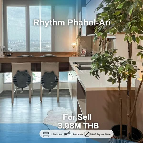 Rhythm Phahol-Ari, Bangkok, 1377 Phaholyothin Road, Samsen Nai, Phaya Thai, Bangkok, 1 Bedroom, 36 sqm, Condo For Sale, by Land Riverline Real Estate, 11776164 - DDproperty.com