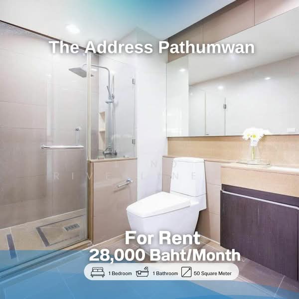 The Address Pathumwan, Bangkok, 470 Petchburi Road, Thanon Phetchaburi, Ratchathewi, Bangkok, 1 Bedroom, 50 sqm, Condo For Rent, by Land Riverline Real Estate, 11777756 - DDproperty.com