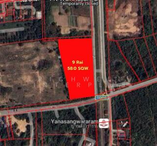 ขาย - ขายที่ดินนาจอมเทียน พัทยาเนื้อที่ 9 ไร่ (3,658 ตรว.) หน้ากว้างติดถนน1008 ทำเลดี, ชลบุรี