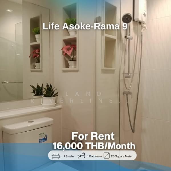 Life Asoke-Rama 9, Bangkok, 626 Asoke-Dindaeng Road, Makkasan, Ratchathewi, Bangkok, Studio, 26 sqm, Condo For Rent, by Land Riverline Real Estate, 11805572 - DDproperty.com