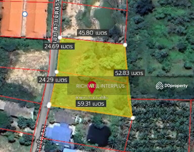 For Sale - Land for sale in Bang Phai, 1 rai, Soi Wat Saman, near Chachoengsao-Kabin Buri 304-400 meters,, Chachoengsao