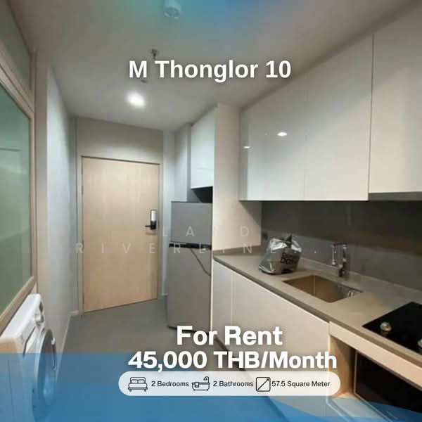 M Thonglor 10, Bangkok, 9 Soi Ekkamai 12, Ekkamai Road, Khlong Tan Nua, Watthana, Bangkok, 2 Bedrooms, 58 sqm, Condo For Rent, by Land Riverline Real Estate, 11817653 - DDproperty.com
