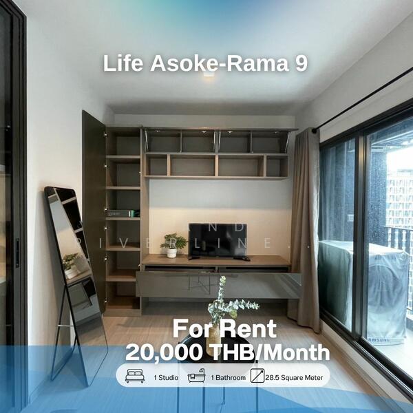Life Asoke-Rama 9, Bangkok, 626 Asoke-Dindaeng Road, Makkasan, Ratchathewi, Bangkok, Studio, 29 sqm, Condo For Rent, by Land Riverline Real Estate, 11820850 - DDproperty.com