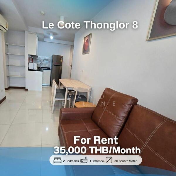 Le Cote Thonglor 8, Bangkok, Soi Thonglor 8, Khlong Tan Nua, Watthana, Bangkok, 2 Bedrooms, 55 sqm, Condo For Rent, by Land Riverline Real Estate, 11821505 - DDproperty.com
