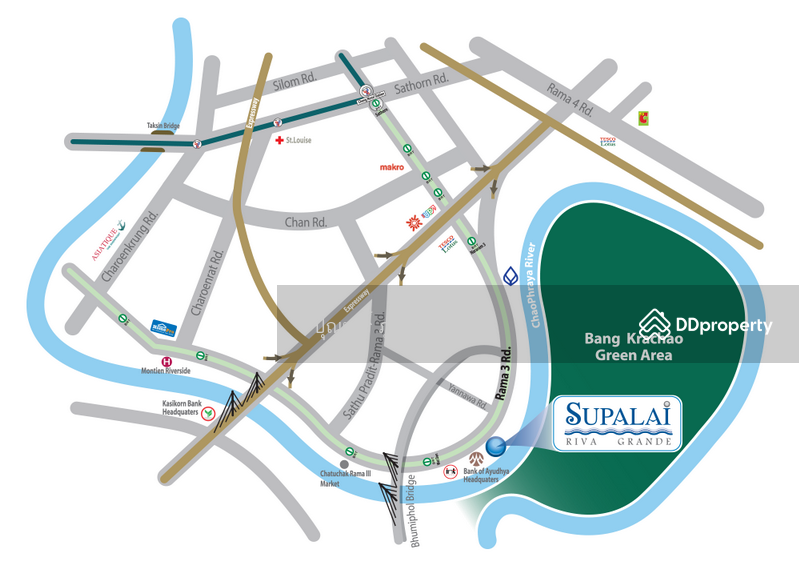 เพนท์เฮ้าส์ ศุภาลัย พรีมา ริวา พระราม 3 Supalai Prima Riva Rama3 ชั้นสูงสุด ห้องใหญ่ วิวแม่น้ำ