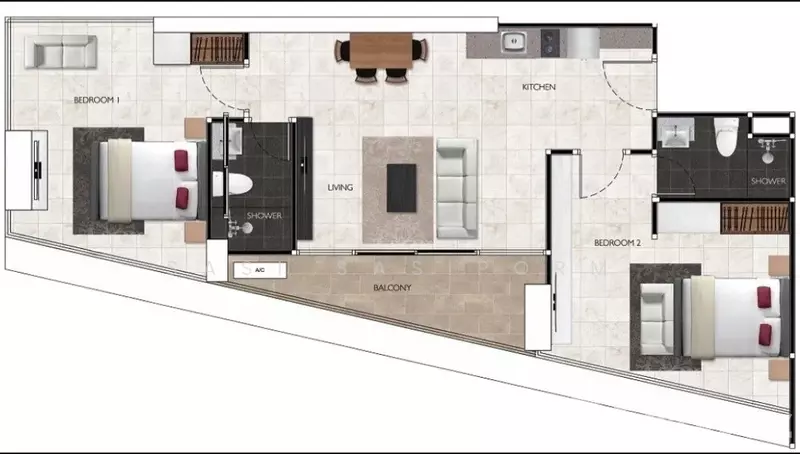 For Rent - Arcadia Millennium Tower, Chon Buri (Pattaya)